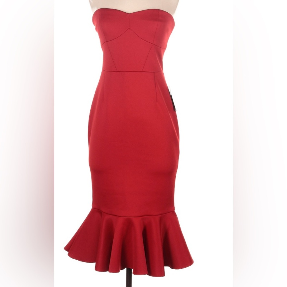 Express Strapless Red Mermaid Dress - Size: 4